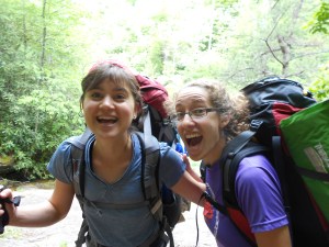 This is my friend Laura and I, super excited about life and the trail!