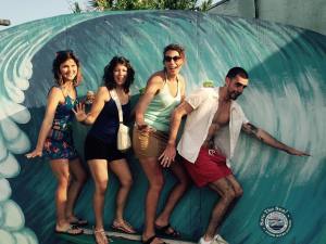 surfing with friends